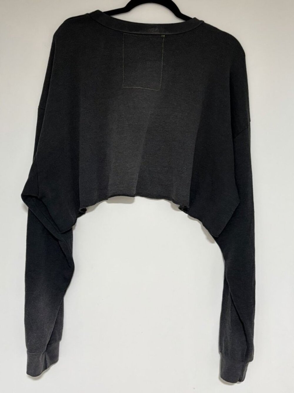 Aviator Nation 3D Cropped Crew Faded Smoke Relaxed Sweatshirt Sz Large - Picture 4 of 8